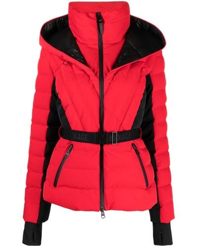 Mackage Elita Padded Ski Jacket - Women's - Nylon/spandex/elastane/spandex/elastanefeather Down - Red