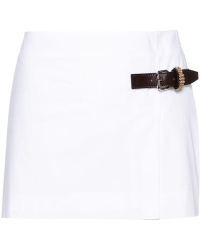 16Arlington Side-buckle Organic Cotton Miniskirt - White