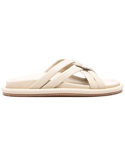 Moncler Beige Bell Interwoven-straps Sandals - Women's - Calf Leather/rubber - White