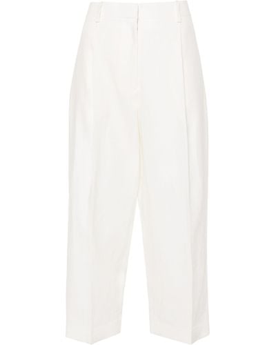 The Row Tonnie Pleat-detail Cropped Pants - White