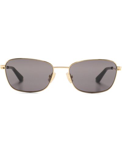 Bottega Veneta -tone Split Knot Rectangle-frame Sunglasses - Unisex - Metal - Gray