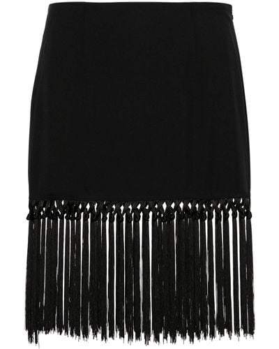 ‎Taller Marmo Fringed Pencil Skirt - Women's - Acetate/viscose - Black