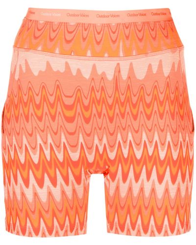 Outdoor Voices Thrive 5-inch Printed Shorts - Women's - Lycra/nylon/polyester - Orange