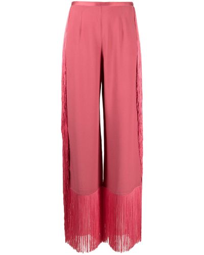 ‎Taller Marmo Nevada Fringed Straight-leg Trousers - Red