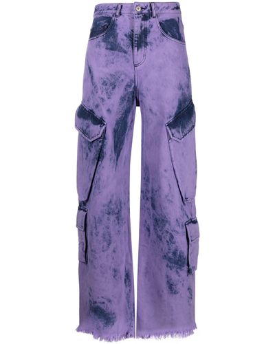 Marques'Almeida Tie-dye Cargo Trousers - Purple