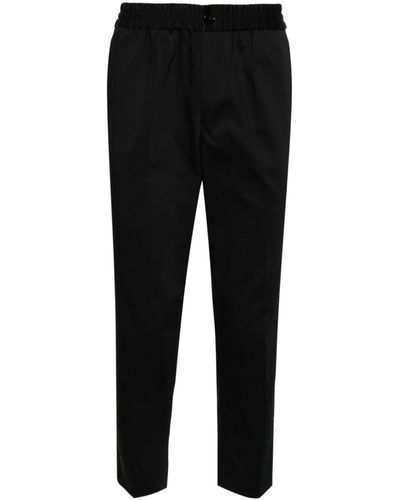 Ami Paris Elasticated-waist Cropped Trousers - Men's - Cotton/polyester - Black