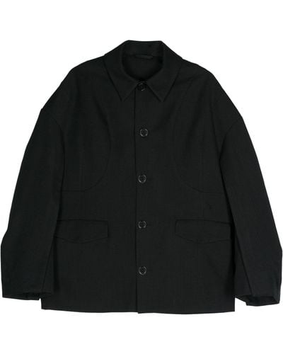 Simone Rocha Black Long-sleeve Shirt Jacket