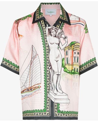 Casablancabrand X Browns 50 Lago De Casa Silk Shirt - Pink