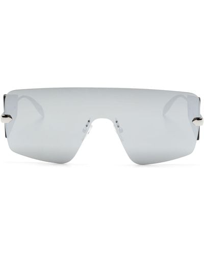 Alexander McQueen Mirrored Shield-frame Sunglasses - Gray