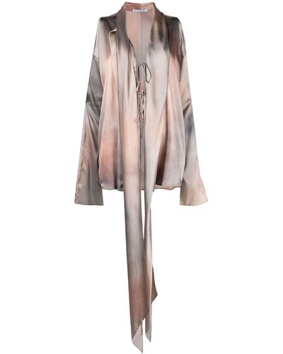 Acne Studios Neutral Draped Gradient Silk Blouse - Women's - Silk/elastane - Pink