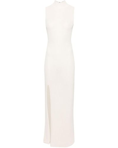 AYA MUSE Neutral Berin Knitted Maxi Dress - White