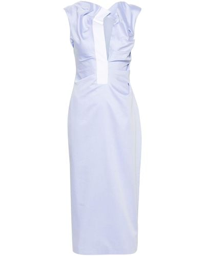 16Arlington Salmson Gathered Midi Dress - Women's - Cotton/organic Cotton - Blue
