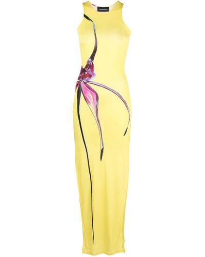 Louisa Ballou Floral-print Maxi Dress - Metallic