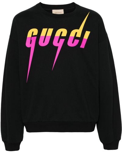 Gucci Logo-print Relaxed-fit Cotton-jersey Sweatshirt - Black