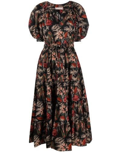 Ulla Johnson Olina Floral-print Cotton Dress - Women's - Cotton - Black