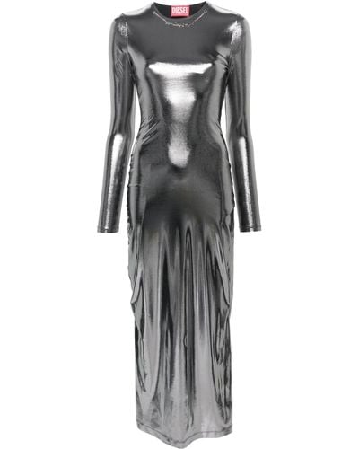 DIESEL -tone D-mathi Lamé Dress - Women's - Elastane/polyester - Grey