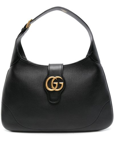 Gucci Aphrodite Medium Leather Shoulder Bag - Black