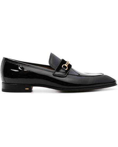 Tom Ford Bailey Chain-detail Leather Loafers - Men's - Calf Leather/brass - Black