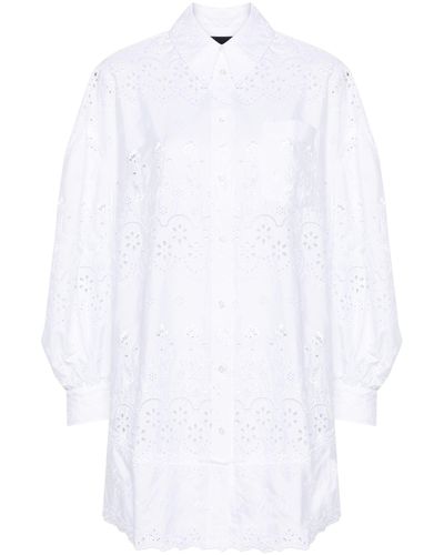 Simone Rocha Broderie-anglaise Cotton Shirtdress - White