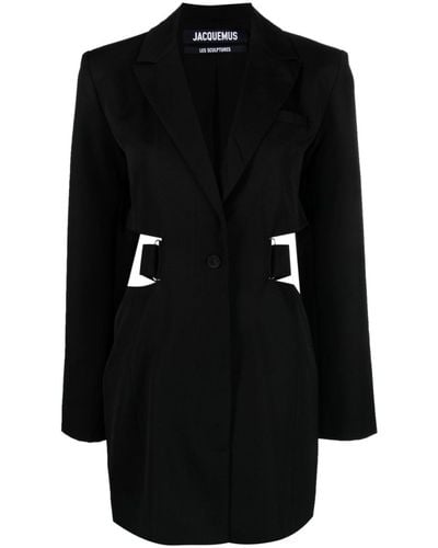Jacquemus Bari Wool Mini Dress - Black