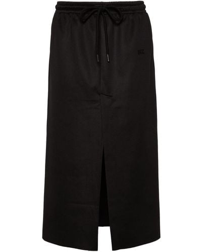 Natasha Zinko Techno Drawstring Midi Skirt - Women's - Cotton/polyester/spandex/elastane - Black