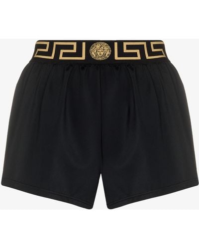 Versace High Waist Greca Border Shorts - Women's - Polyamide/polyester/elastaneelastane - Black