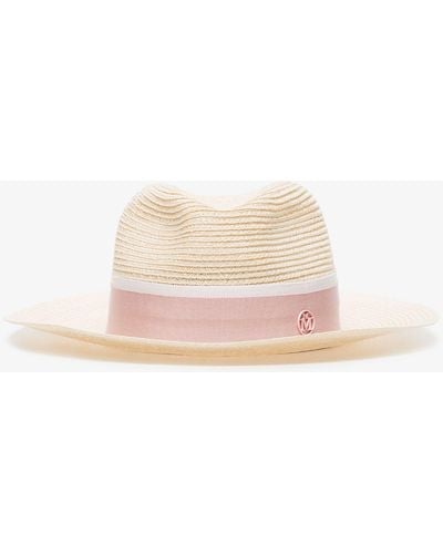 Maison Michel Pink Henrietta Straw Fedora Hat - Women's - Cotton/hemp/viscose