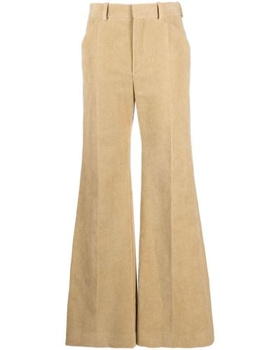 Chloé Corduroy Tailored Flared Pants - Natural