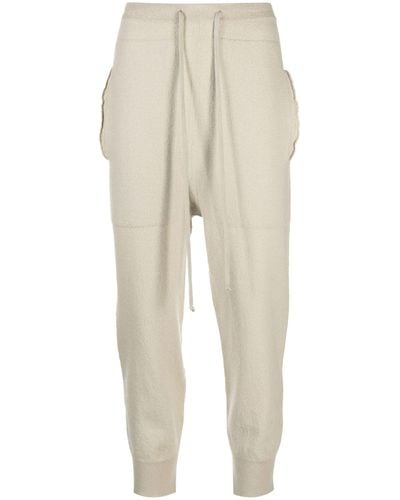 Rick Owens Cashmere Track Trousers - Natural