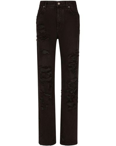 Dolce & Gabbana Distressed Flared Jeans - Black