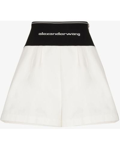 Alexander Wang Logo Waistband Shorts - White