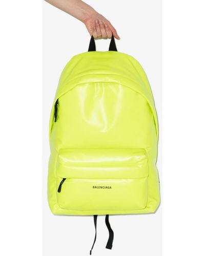 Balenciaga Puffy Leather Backpack - Yellow