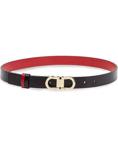 Ferragamo Ferragamo Gancini Reversible & Adjustable Leather Belt - Red