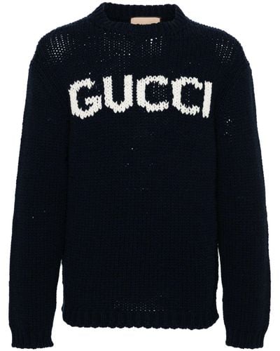 Gucci Wool Logo Sweater - Blue