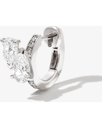 Repossi 18k White Gold Serti Sur Vide Diamond Hoop Earring - Women's - Diamond/18kt White Gold - Metallic