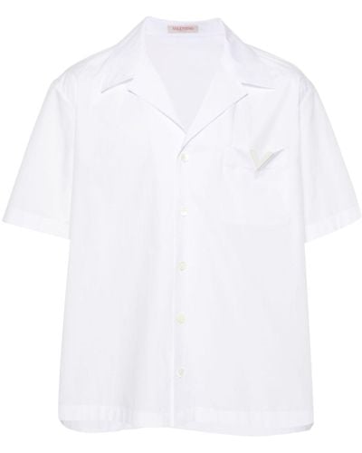 Valentino Garavani V-logo Cotton Shirt - Men's - Cotton - White