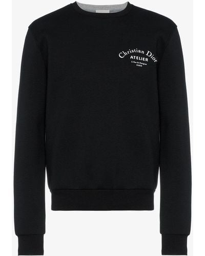 Dior Atelier Logo Print Crew Neck Sweatshirt - Black