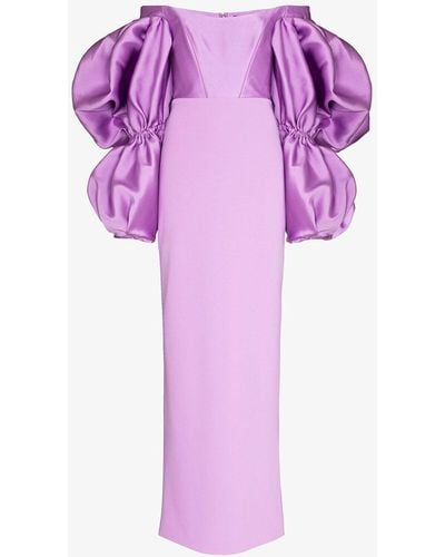 Solace London Hedera Off-the-shoulder Maxi Dress - Purple