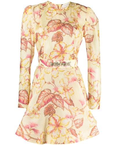 Zimmermann Hibiscus Floral-print Minidress - Multicolour