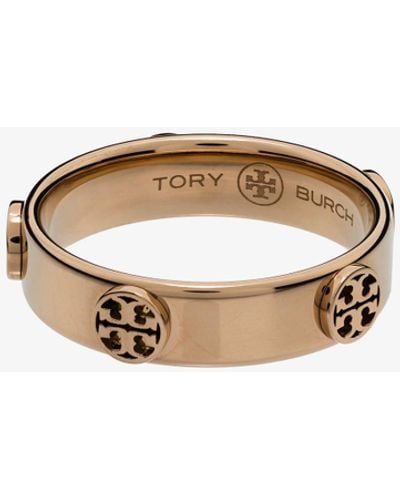 Tory Burch Rose Gold Tone T-logo Ring - Women's - Metal - Pink