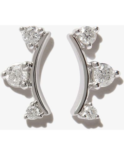 Adina Reyter 14k White Gold Amigos Diamond Earrings - Women's - 14kt White Gold/diamond - Metallic