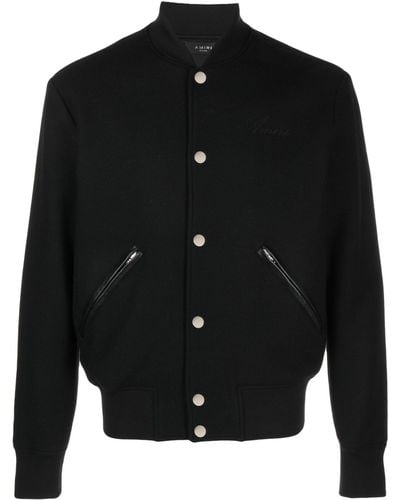 Amiri Cropped Varsity Jacket - Black