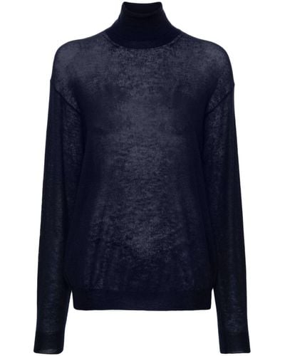 Prada Roll-neck Cashmere Sweater - Blue