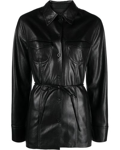 Nanushka Karline Faux-leather Shirt - Black