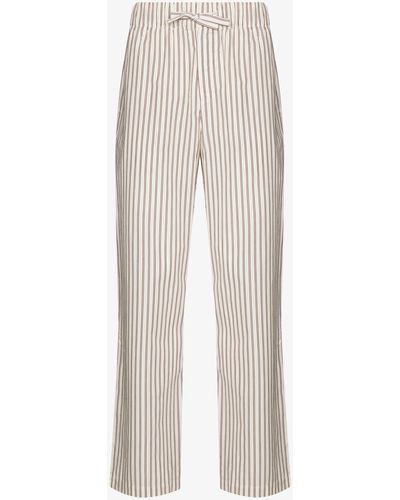 Tekla Stripe Organic Cotton Pyjama Trousers - White