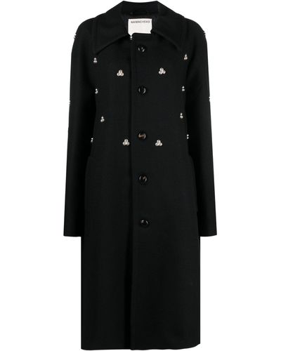 NAMACHEKO Verdun Rivet-embellished Coat - Men's - Cotton/polyester/wool/viscoseelastaneviscosepolyestercotton - Black