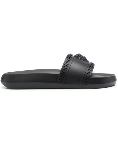 Versace 'palazzo' Rubber Slides - Black