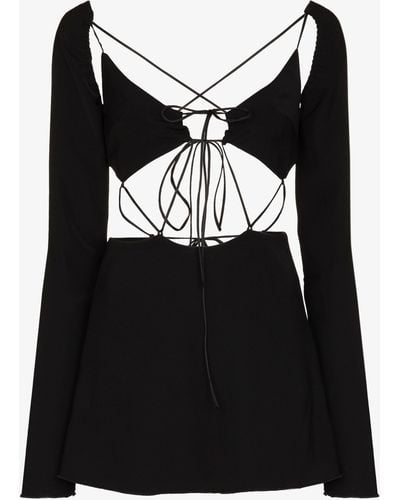 Danielle Guizio Flore Cutout Mini Dress - Women's - Polyester - Black