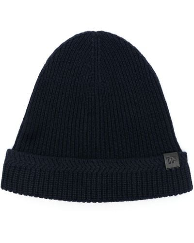 Tom Ford Ribbed-knit Wool Beanie - Blue