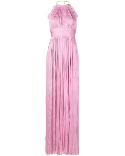 Maria Lucia Hohan Summer Pleated Long Dress - Pink